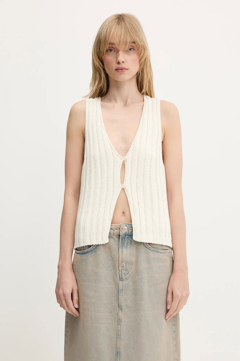 Linne Samsoe Samsoe Samsoe Samsoe Salou Knit Vest Vit | F25100068
