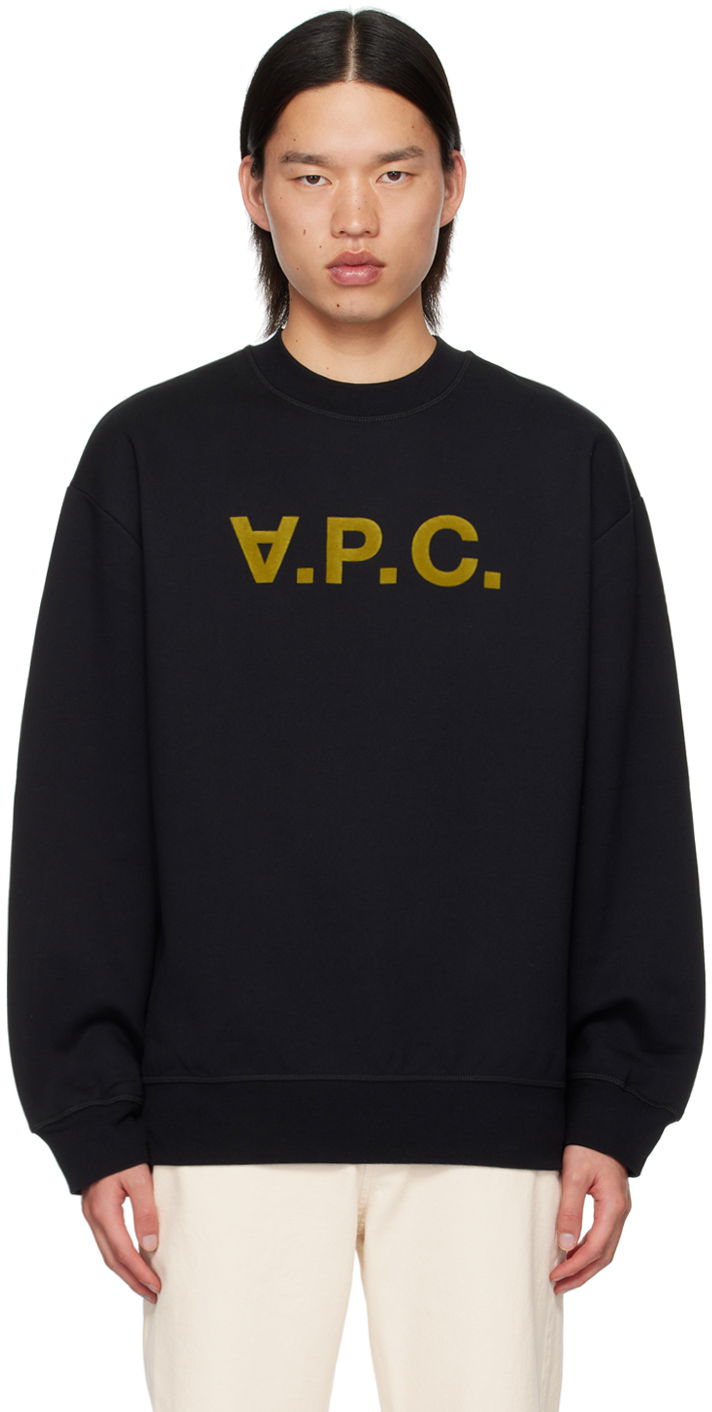 Sweatshirt A.P.C. Black Oversize Grand 'V.P.C.' Sweatshirt Svart | COHBP-M27922