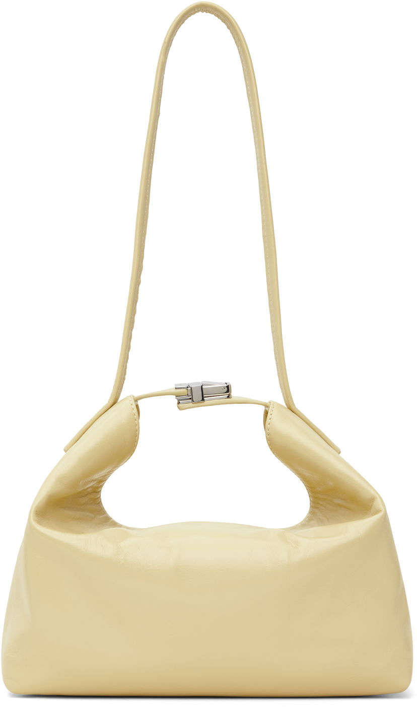 Handväska BY FAR Bea Creased Leather Shoulder Bag Beige | MWBSB052LL002BG032PL