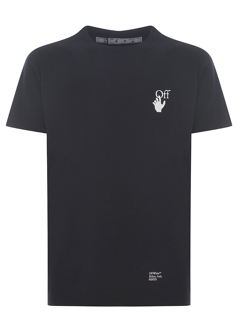 T-shirt Off-White Slim Fit Caravaggio Saint Jerome Writing Arrows T-Shirt Svart | OMAA027F21JER0131001