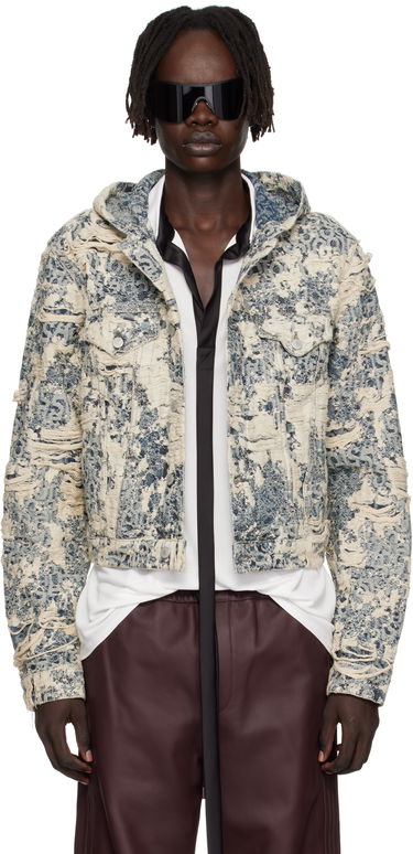 Jacka Acne Studios Acne Studios Hooded Distressed Denim Jacket Blå | C90202-, 0