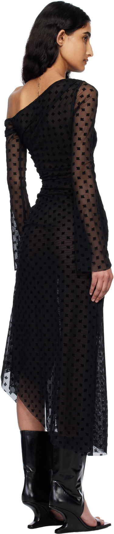 Klä MISBHV MISBHV Monogram Dropped Shoulder Midi Dress Svart | 250W813, 2