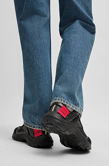 Kläder BOSS Signature Mesh and Suede Trainers Svart | 50536259, 1