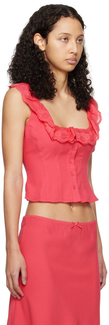 Linne GUIZIO Guizio Paloma Lace Trim Top Rosa | R24108W016, 1
