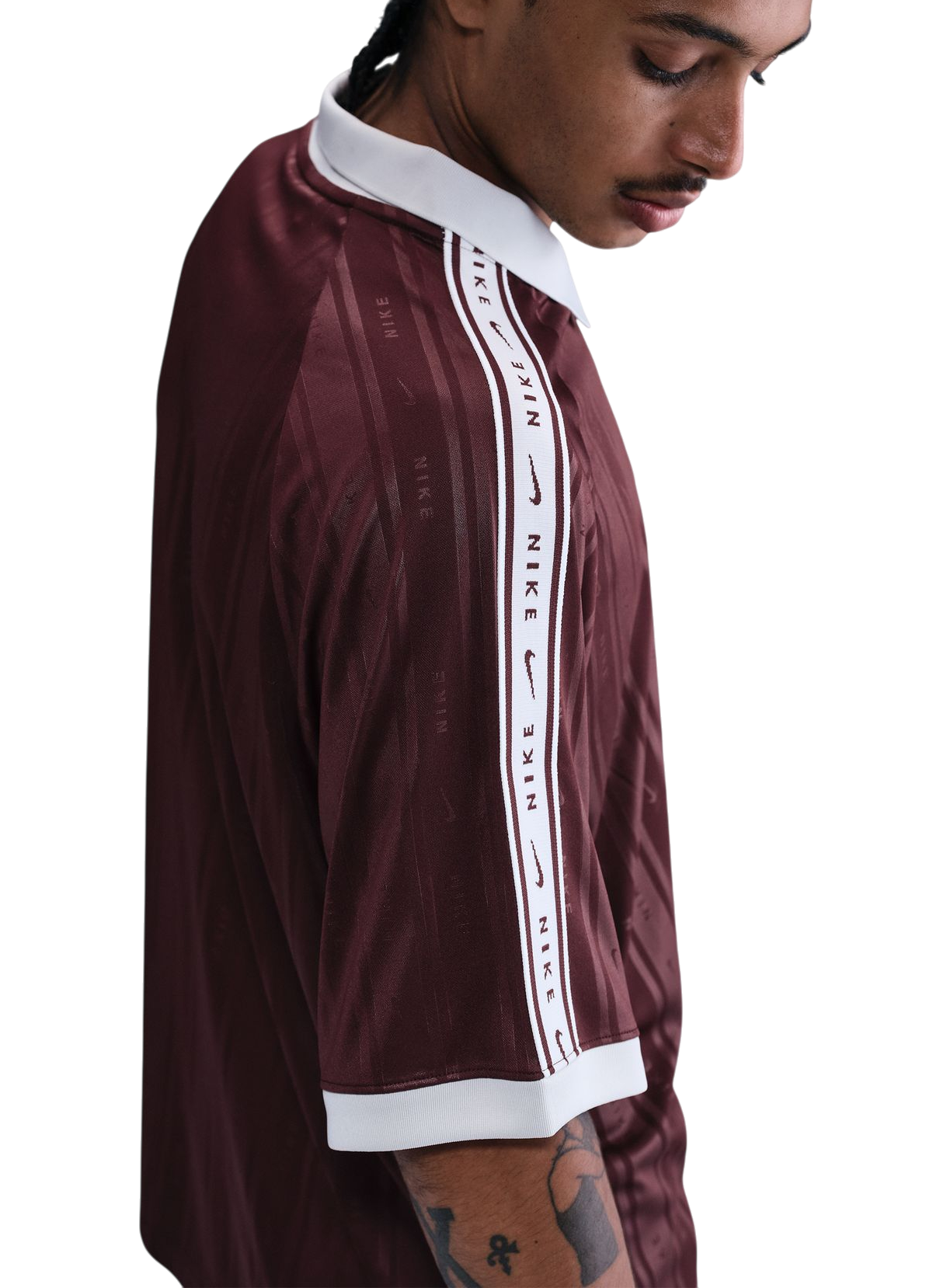 Polotröja Nike Sportwear Vertical Stripe Polo Shirt with Taped Sleeves Bourgogne | ih4292-652, 1