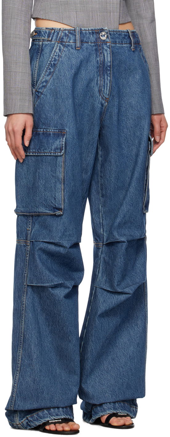 Cargo byxor Coperni Coperni Wide Leg Cargo Denim Pants Blå | COPP40252, 1