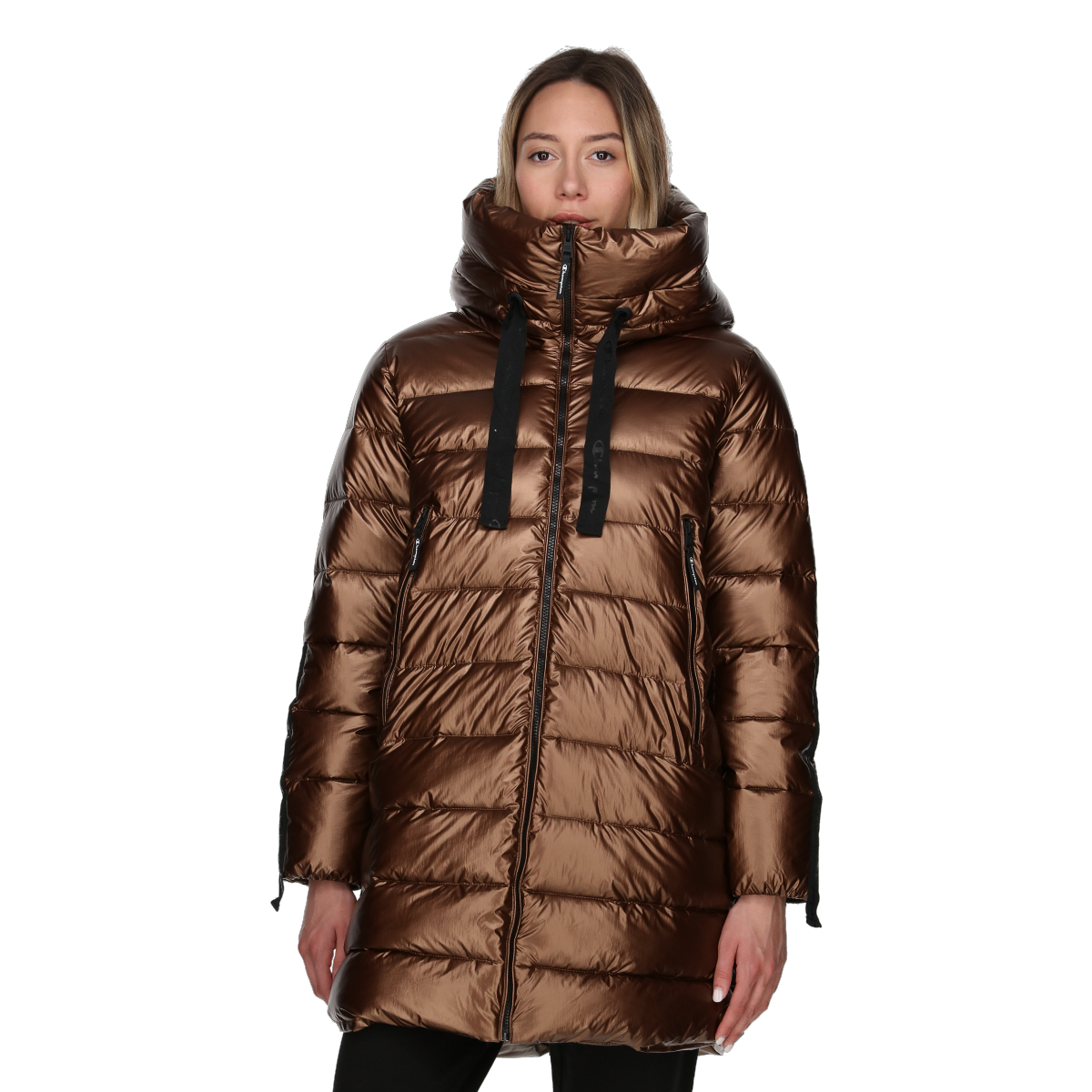 Pufferjacka Champion Shiny Mid-Length Puffer Jacket SANDRA Metallisk | CHA233F502-19, 0