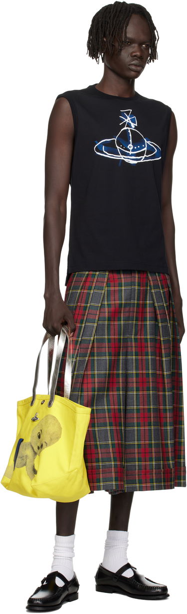 Linne Vivienne Westwood Vivienne Westwood Drawn Orb Sleeveless T-Shirt Svart | 2G01000A-J001M-, 3