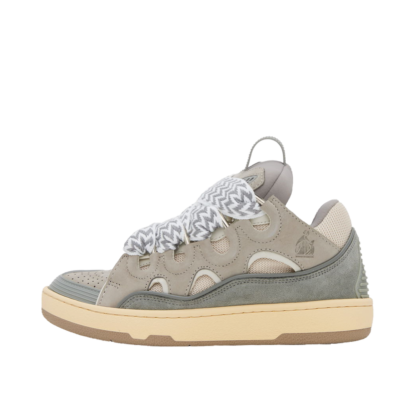 Sneakers och skor LANVIN Leather Curb Sneakers "Gray" Grå | FW-SKDK02-DRAG-A21