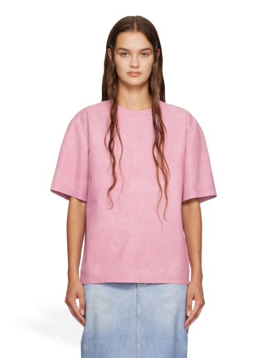T-shirt Bottega Veneta Printed Leather T-Shirt Rosa | 757349 V2UT0