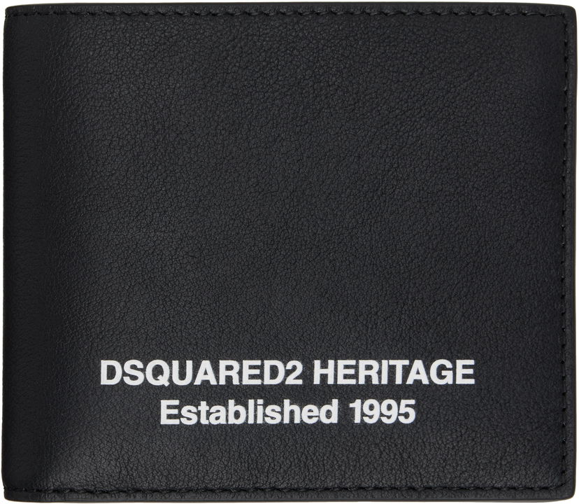 Plånbok DSQUARED2 Dsquared2 Heritage Leather Wallet Svart | WAM0075_12900001