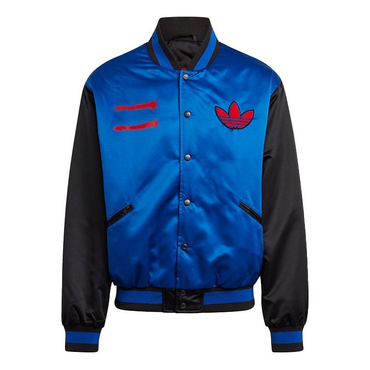 Bomberjacka adidas Originals Run-DMC Collegiate Colorblock Satin Bomber Jacket Blå | GN5931