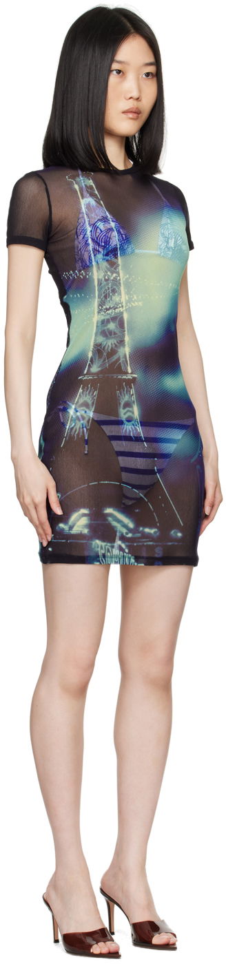 Klä Jean Paul Gaultier Jean Paul Gaultier 'The Pigalle' Mesh Minidress Svart | 24/30-F-RO248-T552-59560100, 1