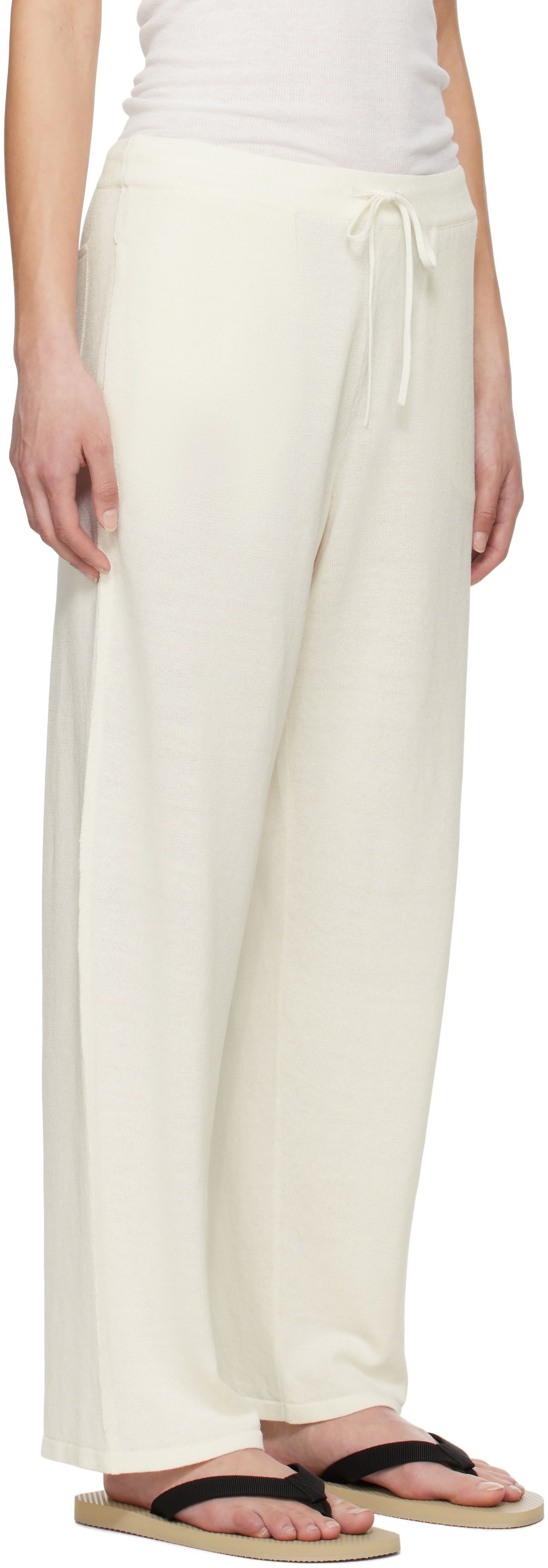 Träningsbyxor The Row The Row Jory Knitted Drawstring Trousers Vit | 8809-Y889, 1