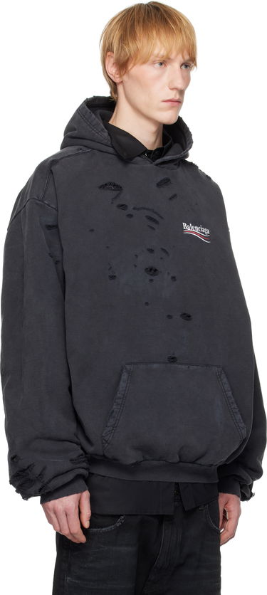 Sweatshirt Balenciaga Balenciaga Political Campaign Destroyed Hoodie Rosa | 818557TRVP9, 4