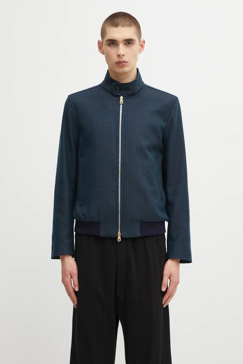 Bomberjacka Paul Smith Paul Smith Houndstooth Bomber Jacket Blå | M1R.603Z.T02808