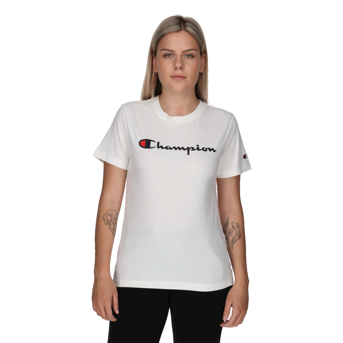 T-shirt Champion Short Sleeve T-Shirt Vit | 117534-WW003, 0