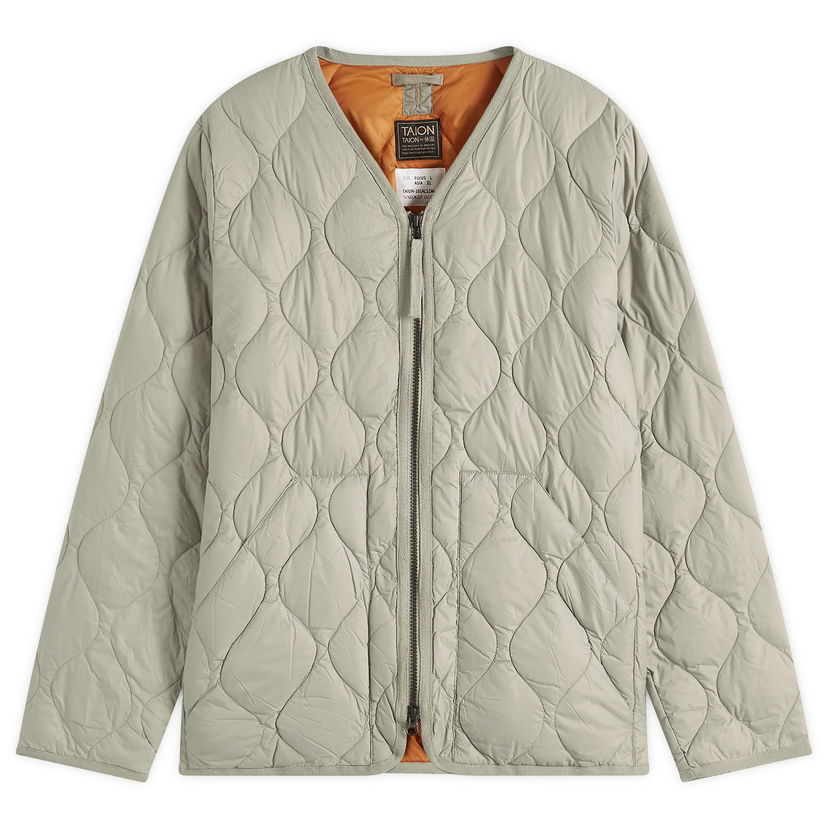 Pufferjacka TAION Military Zip V-Neck Softshell Down Jacket, Size L Grön | TAION-101ALSZML-1-DSG