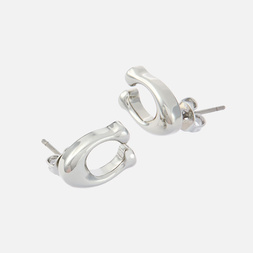 Örhängen Coach Bubble C Stud Earrings Metallisk | 37369816RHO030