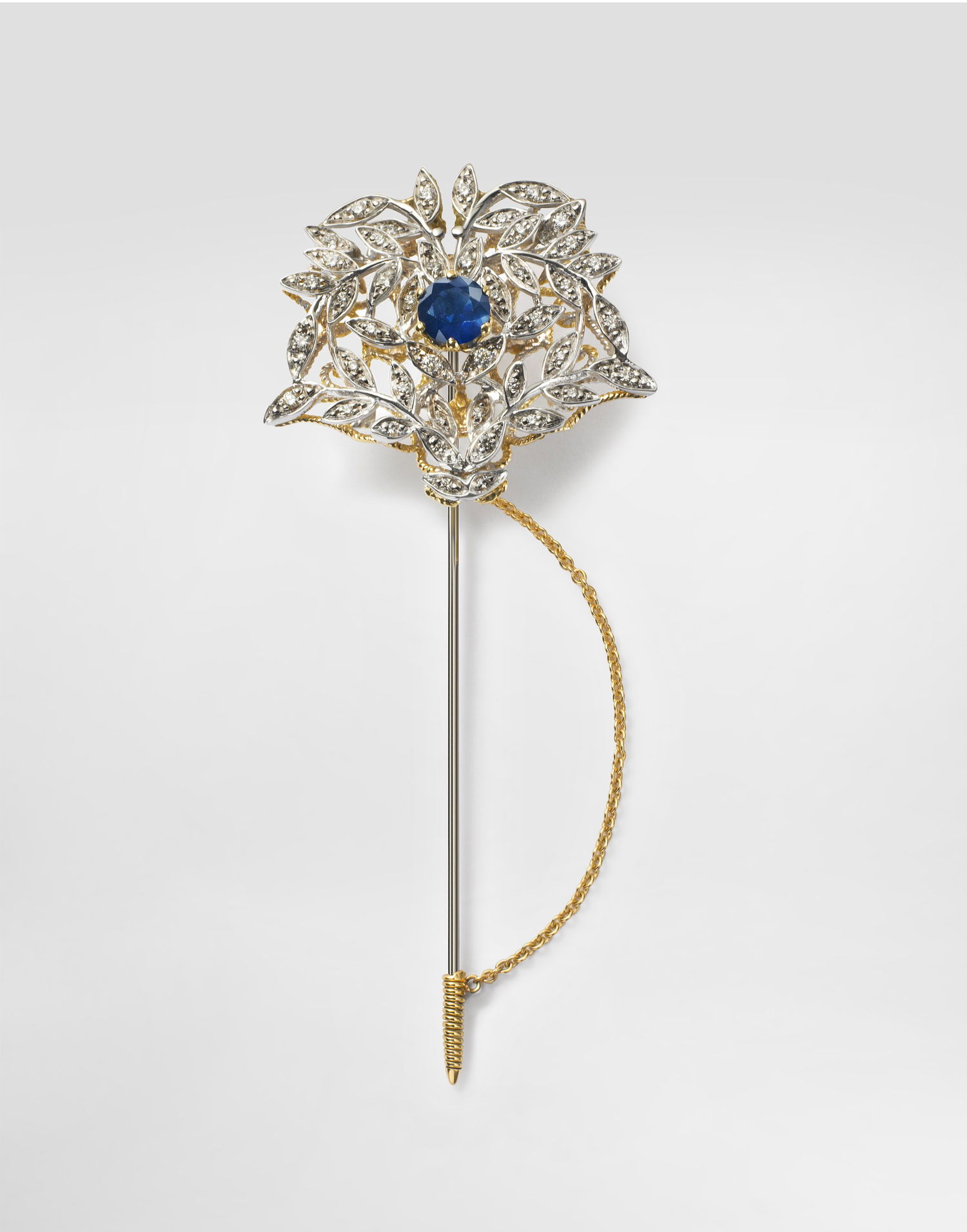 Pin Dolce & Gabbana Dolce & Gabbana Sicily Gold Brooch with Blue Sapphires and Diamonds Blå | WPKN2GWWB01ZOO00, 0