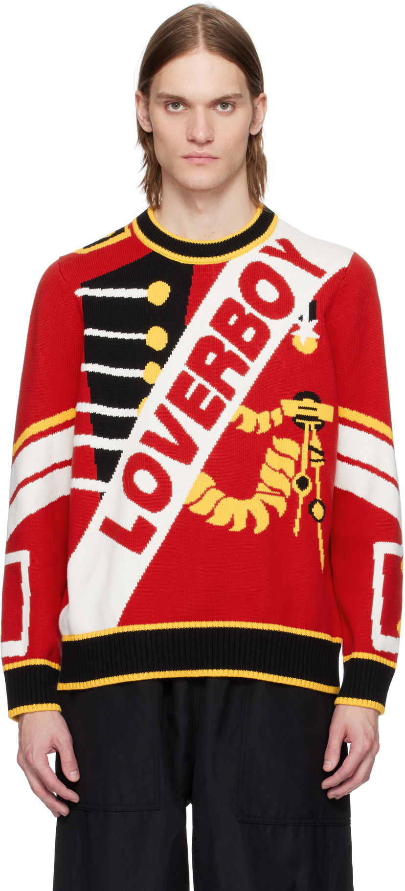 Sweater Charles Jeffrey Loverboy Charles Jeffrey LOVERBOY Logo Knit Sweater Röd | 54090801