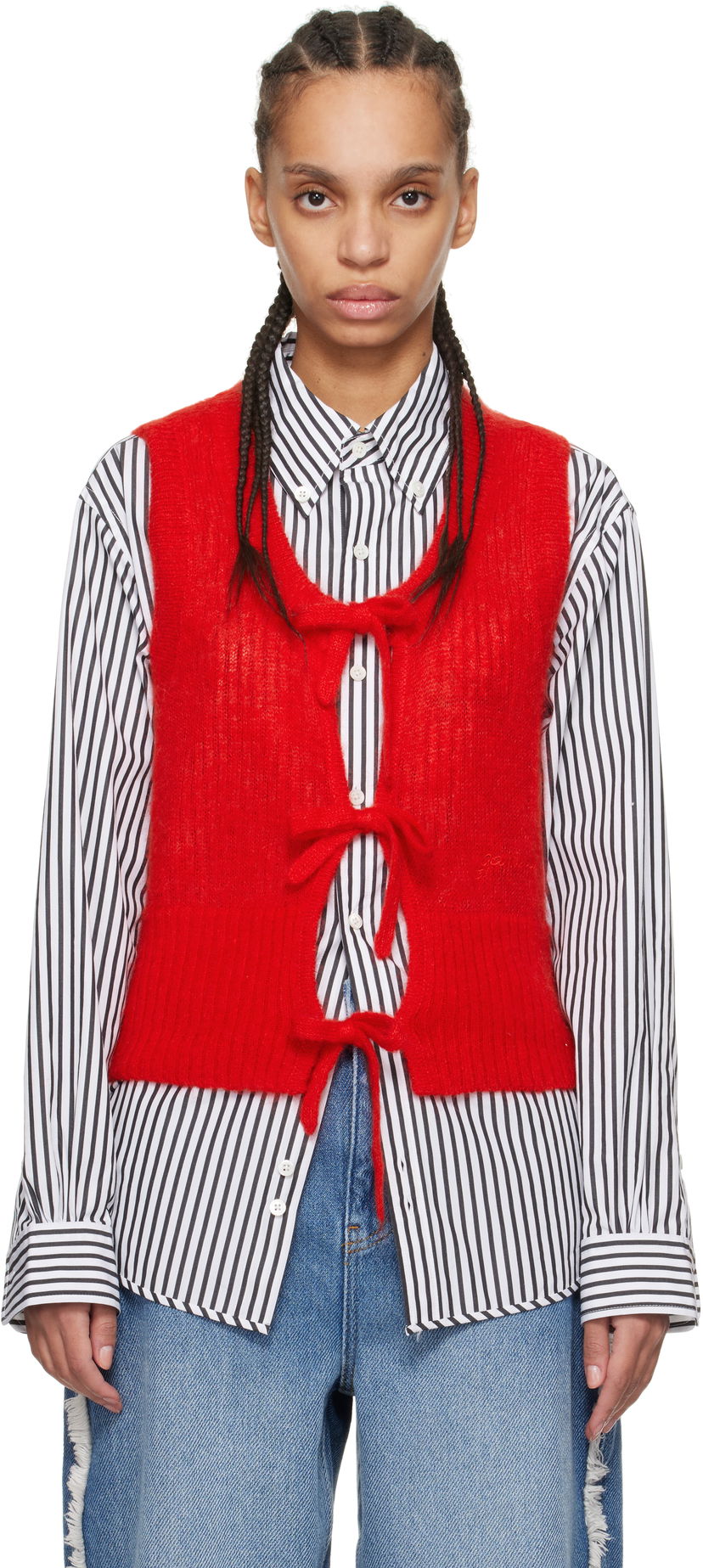 Sweater GANNI Ganni Tie String Vest Röd | K2344