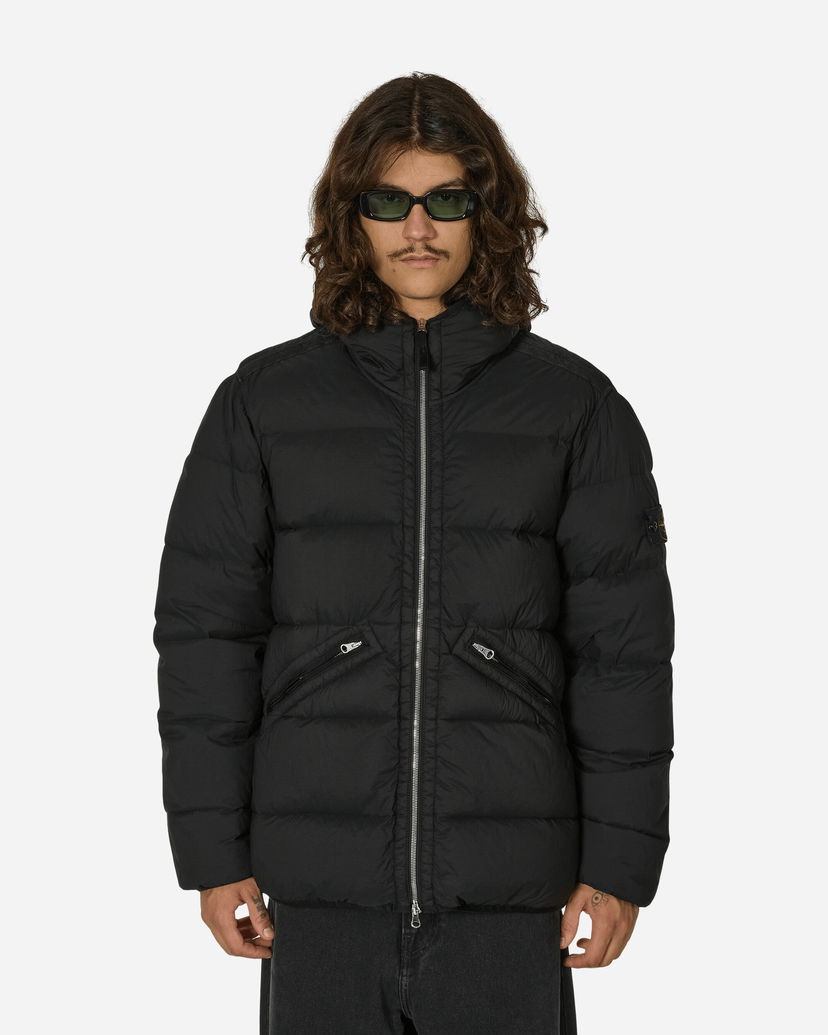 Jacka Stone Island Seamless Tunnel Nylon Hooded Down Jacket Black Svart | 811543128 V0029