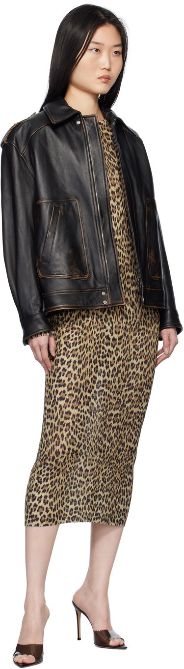 Klä Blumarine Blumarine Leopard Print Maxi Dress Brun | P522A582A, 3