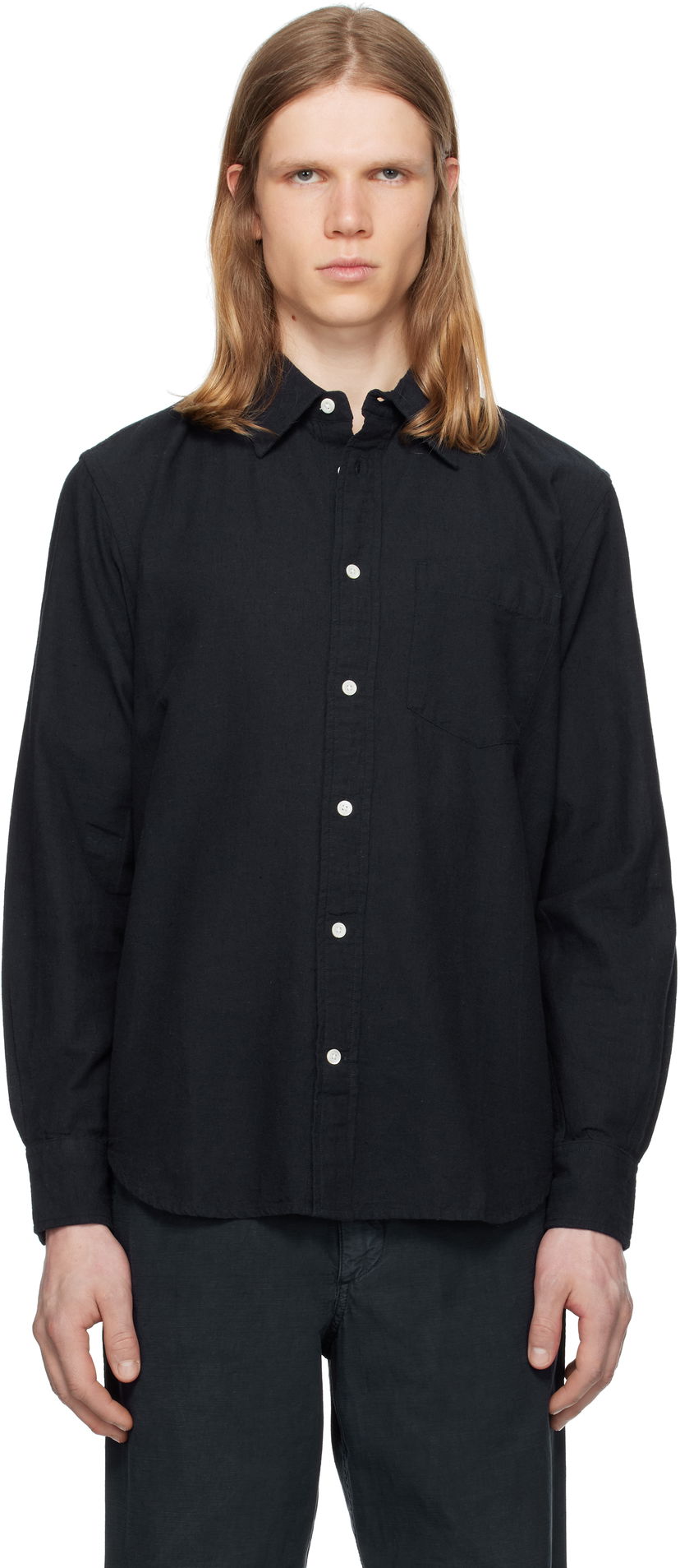 Skjorta NORSE PROJECTS Norse Projects Algot Relaxed Cotton Linen Shirt Svart | N40-0832
