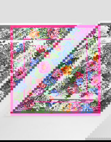 Halsduk Dolce & Gabbana Dolce & Gabbana Floral-Print Silk Twill Square Scarf Flerfärgad | FN090RGDCWDHH5KT, 2