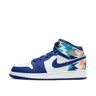 Sneakers och skor Jordan Air Jordan 1 Mid GS "Geometric Pint" Blå | 555112-105, 1