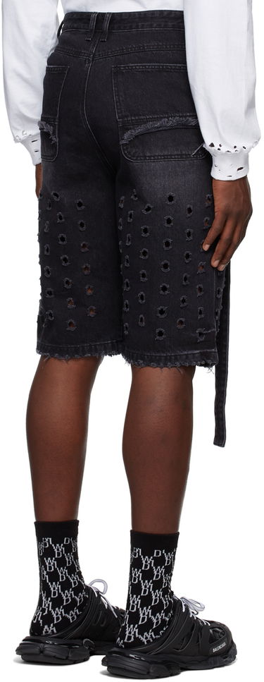 Shorts We11done We11done Denim Eyelet Shorts Svart | WD-DP1-22-358-M-WB, 2