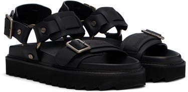 Tillbehör Acne Studios Acne Studios Leather Buckle Sandals Svart | AD0707-, 3