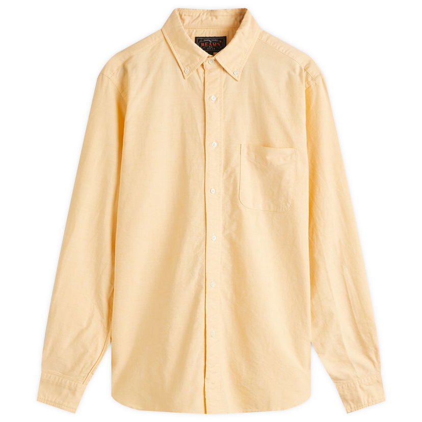 Skjorta BEAMS Beams Plus Button Down Oxford Shirt, Size Medium Gul | 3811-0011-139-55