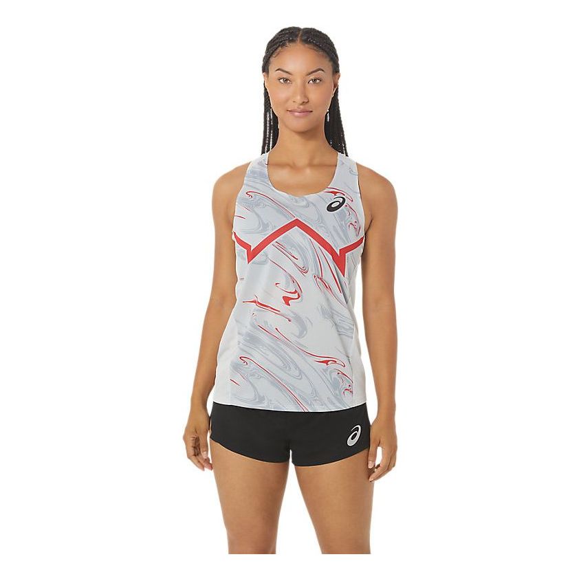 Linne Asics CJ-Line Light Print Running Singlet Vit | 2092A386-022, 0
