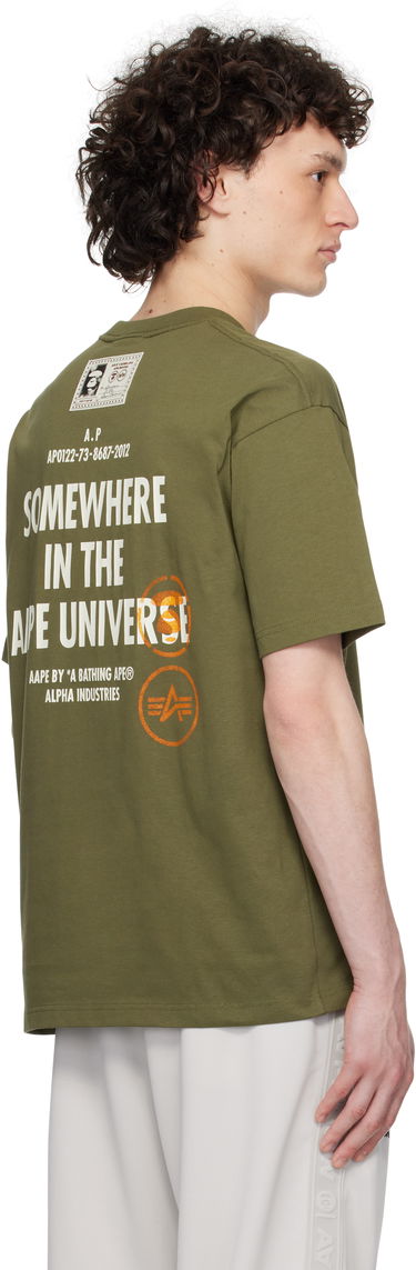 T-shirt AAPE by A Bathing Ape AAPE by A Bathing Ape Alpha Industries Edition 'Universe' T-Shirt Grön | AAPTEM9712XXNKHD, 2