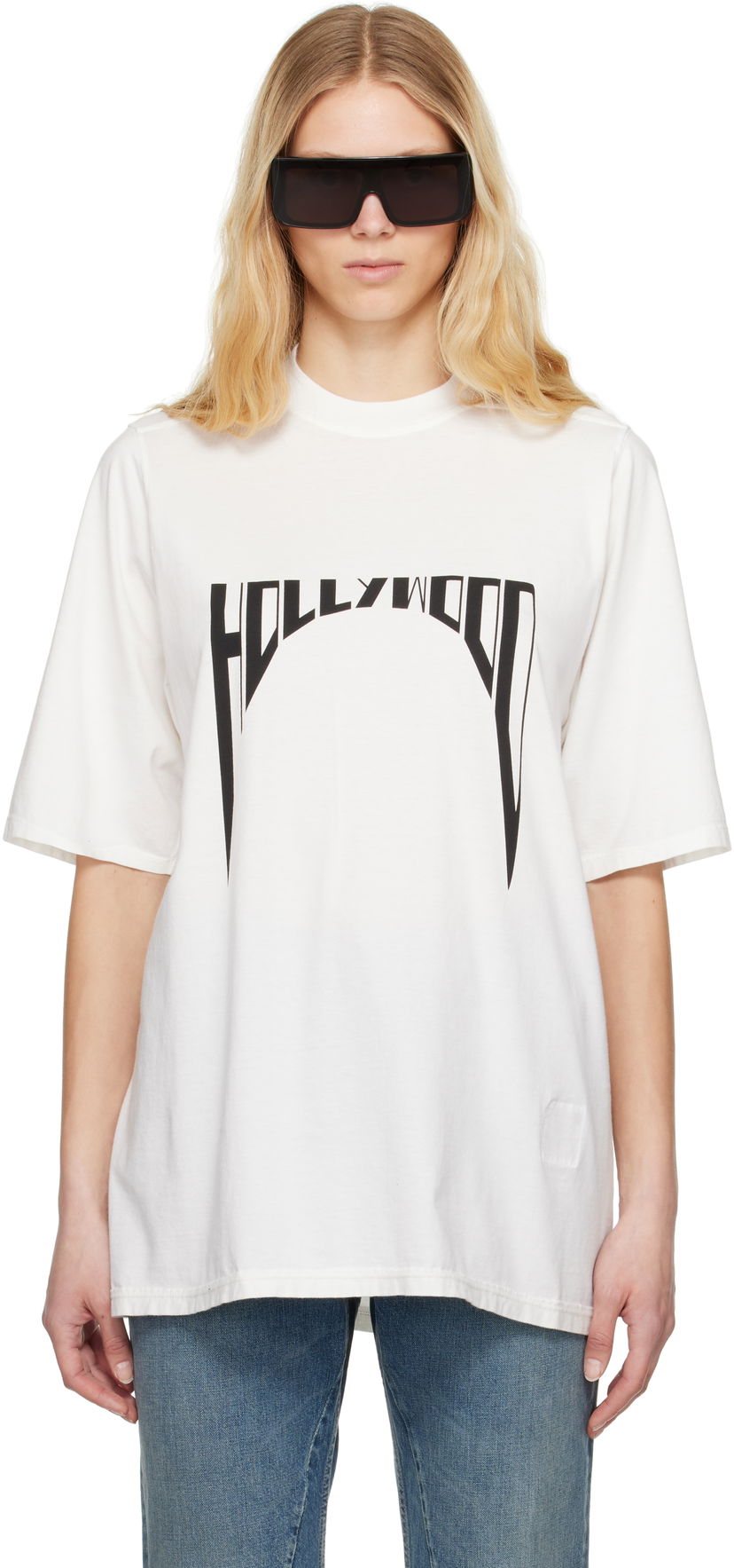 T-shirt Rick Owens Rick Owens DRKSHDW Hollywood Jumbo T-Shirt Vit | DS01E3204 RNEP2