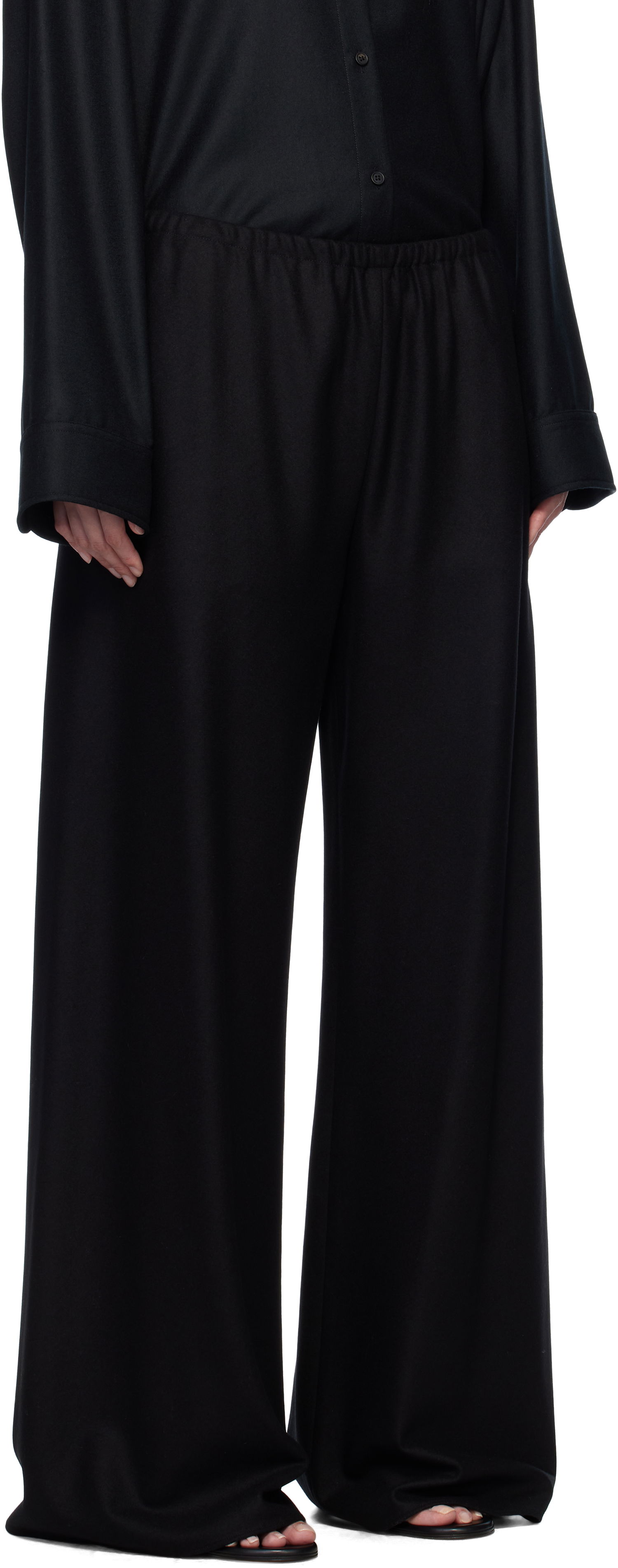 Byxor The Row The Row Gala Wide-Leg Trousers Svart | 1766-W3301, 1