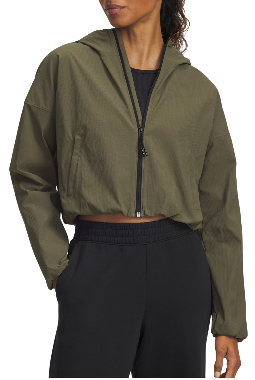 Vindjacka Under Armour Unstoppable Woven Ripstop Long Sleeve Cropped Hooded Jacket Grön | 6005967-390