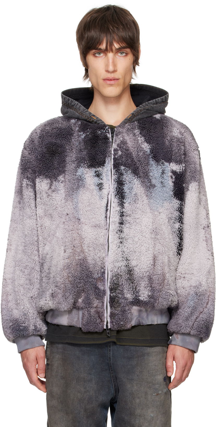 Jacka Diesel Fleece Grå | A14392-0QKAN-93R