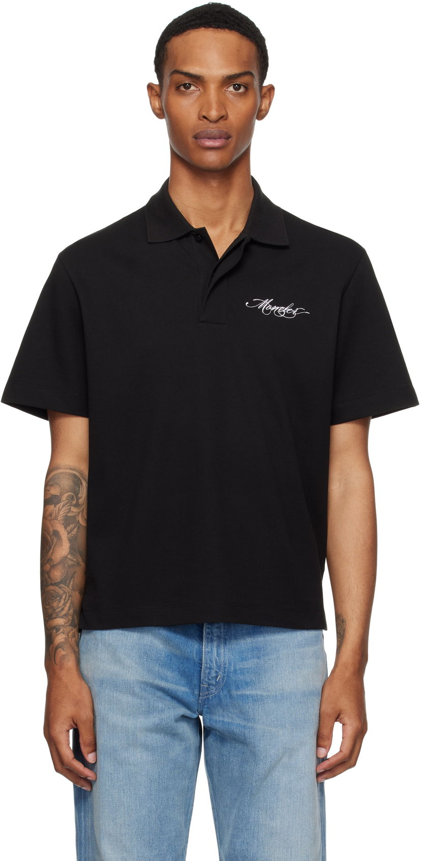 Polotröja Moncler Moncler Archivio Creativo Polo Svart | K20918A0001089A16