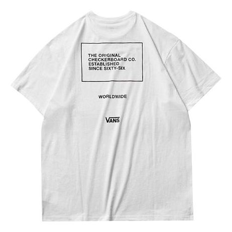 T-shirt Vans Vans Checkerboard Established Since Sixty-Six Worldwide T-Shirt Vit | VN0A4MLWWHT