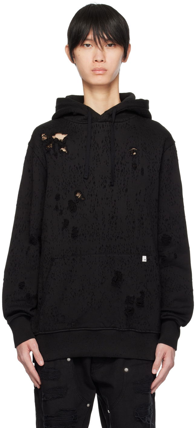 Sweatshirt 1017 ALYX 9SM Destroyed Hoodie Svart | AAUSW0221FA01, 0