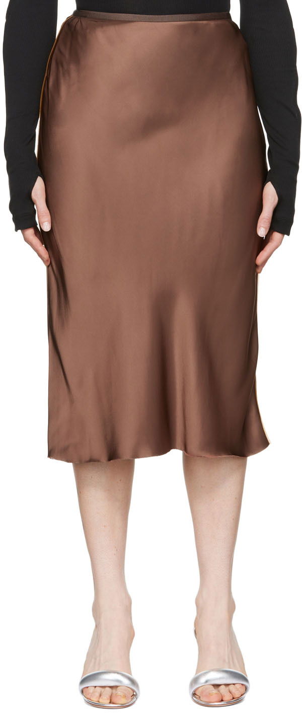 Kjol Helmut Lang Helmut Lang Slip Midi Skirt Brun | M04HW304