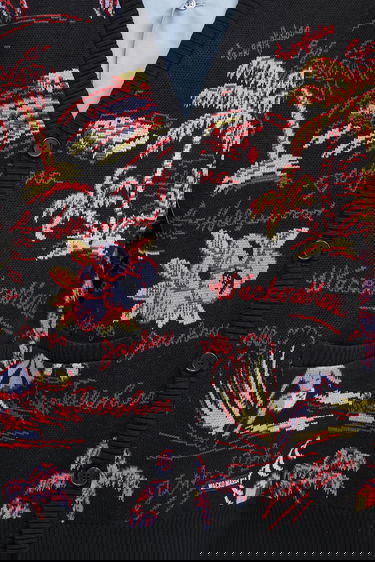 Sweater WACKO MARIA Wacko Maria Jacquard Cardigan Svart | 25SS.WMK.KN20, 3