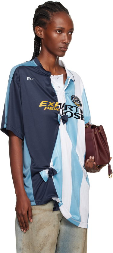 T-shirt Martine Rose Martine Rose Collage Football T-Shirt Blå | 189JT14531, 4