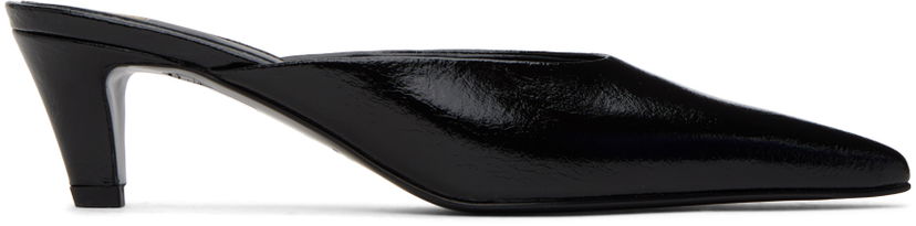 Sneakers och skor TOTEME Patent Leather Mule Heels Svart | 241-WAS975-LE0046