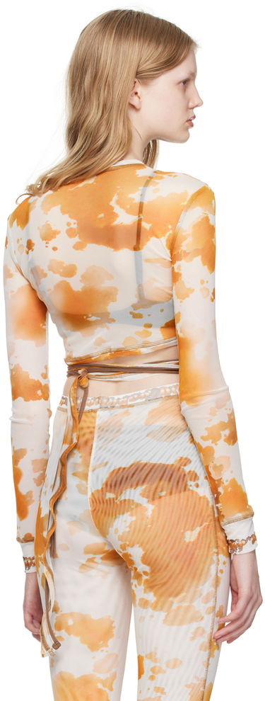 Crop top Ottolinger Ottolinger Exclusive Tie-Dye Long Sleeve Crop Top Orange | 101015, 2