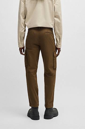Cargo byxor BOSS Stretch Cotton Twill Cargo Trousers Brun | 50530599, 1