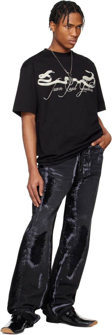 T-shirt Jean Paul Gaultier Jean Paul Gaultier Oversized Tattoo Ruban T-Shirt Svart | 25/34-F-TS118I-J090-0005, 3
